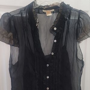 Elegant Black Sheer Blouse